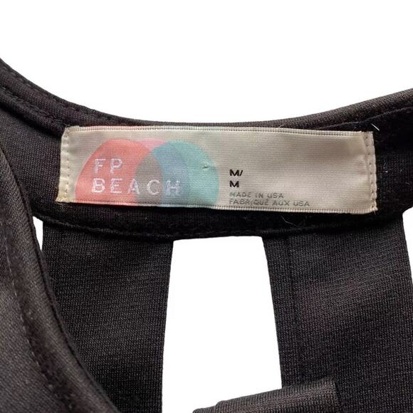 Free People Beach Dress Women Medium Black Fit & Flare Sleeveless Pockets Skater - Picture 9 of 14